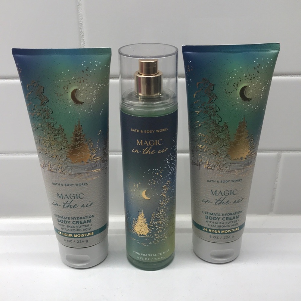 NWT! BBW Magic in the Air 2 Hydrating Body Creams & 1 Fragrance Mist